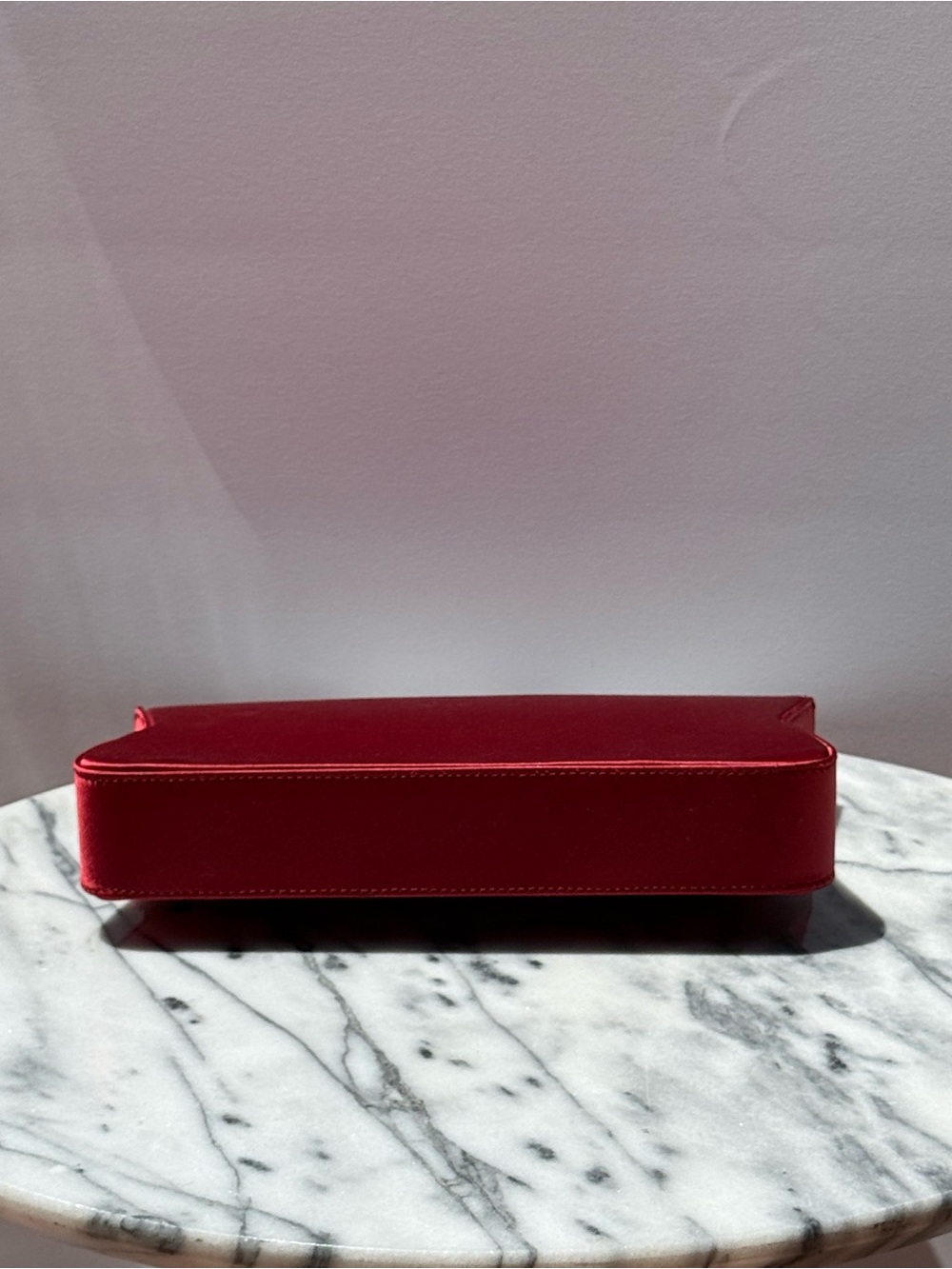 Destree Red Satin Knotted Accent Evening Clutch - Picture 5 of 9